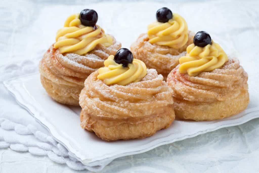 Zeppole in a plate