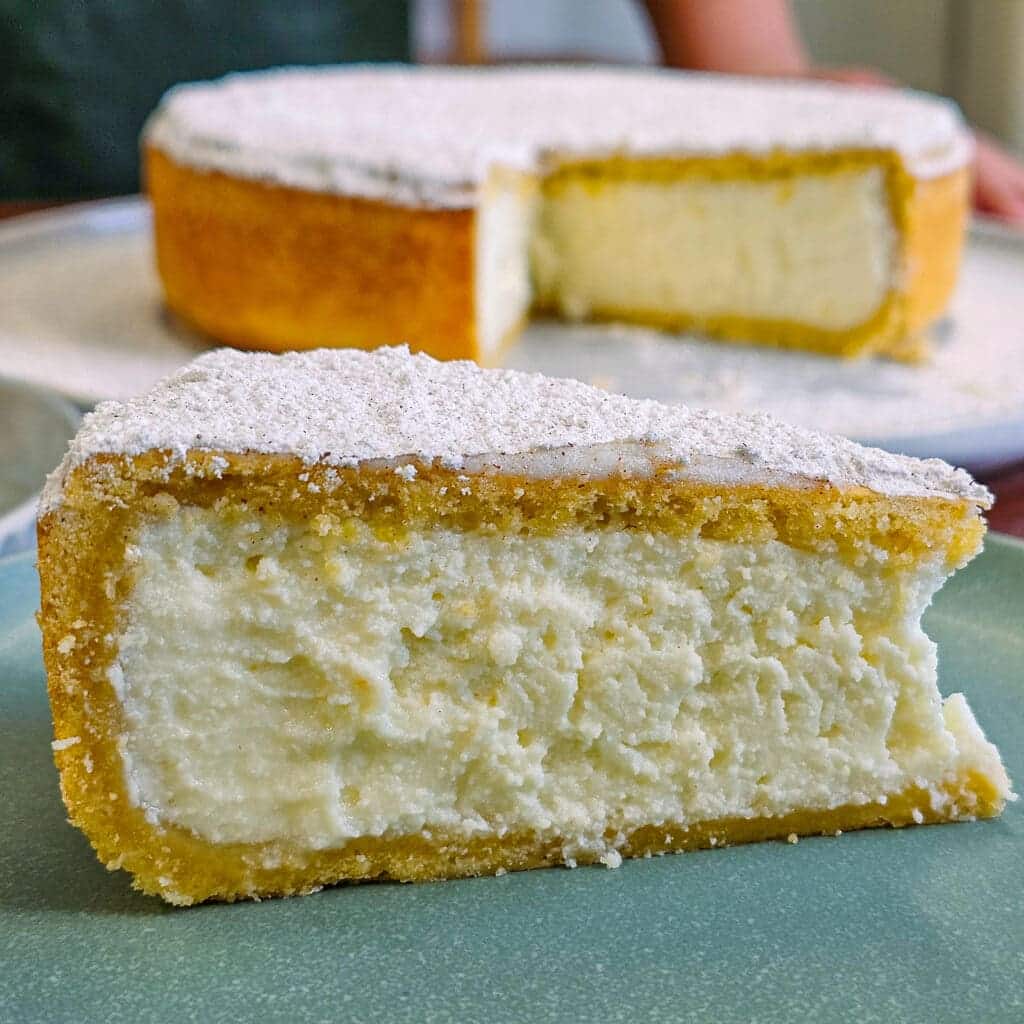 a Ricotta Cheesecake slice