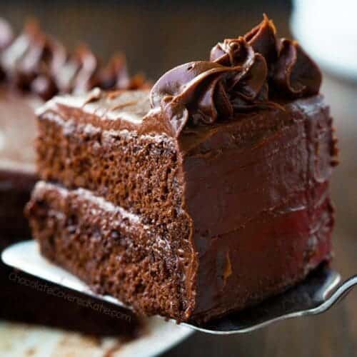 a piece of chocolate cake