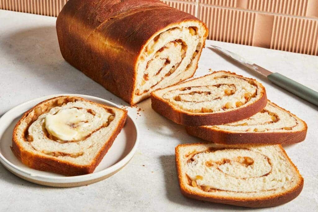 a whole Apple Cinnamon Bread along with the bread slices