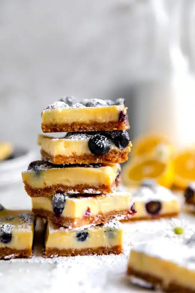 stack of Lemon Blueberry Bars