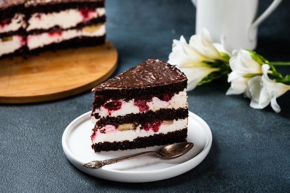 A view of a german black forest cake