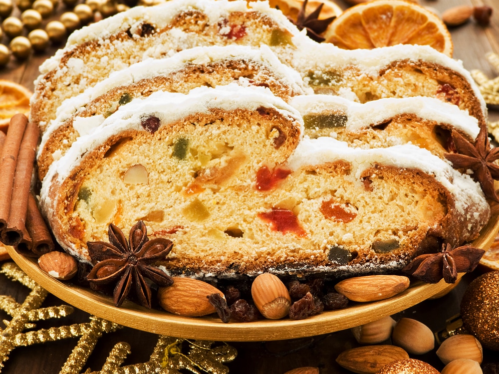 A view of a german stollen dessert