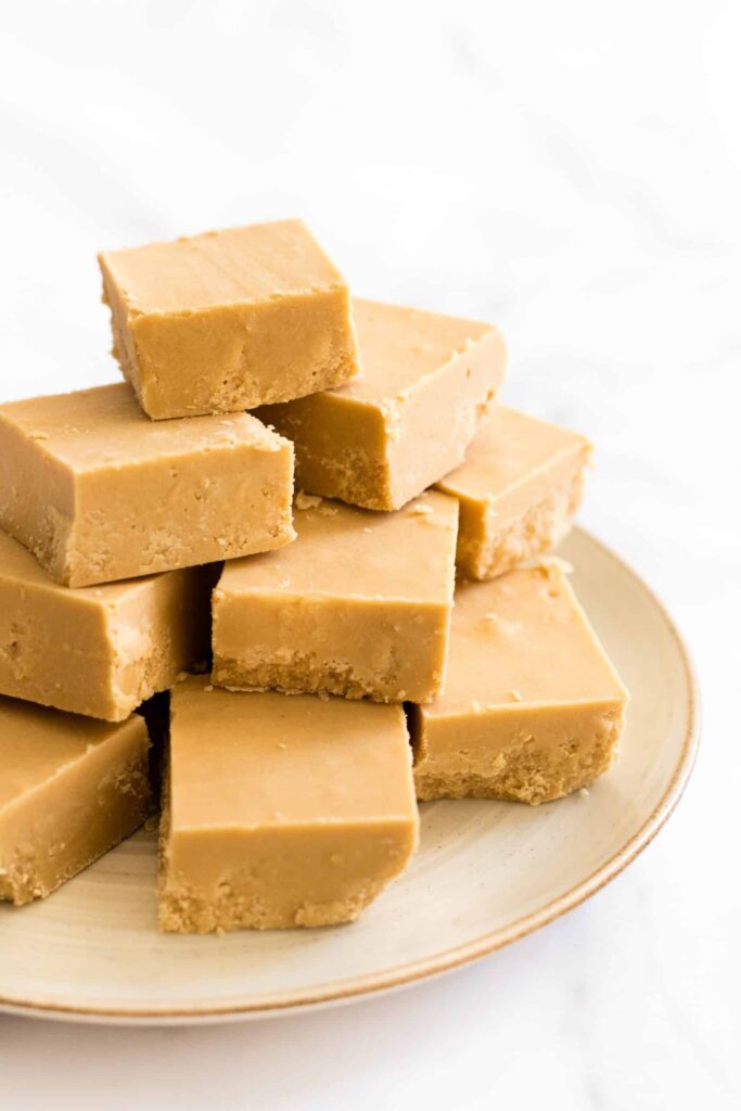 A view of peanut butter fudge blocks