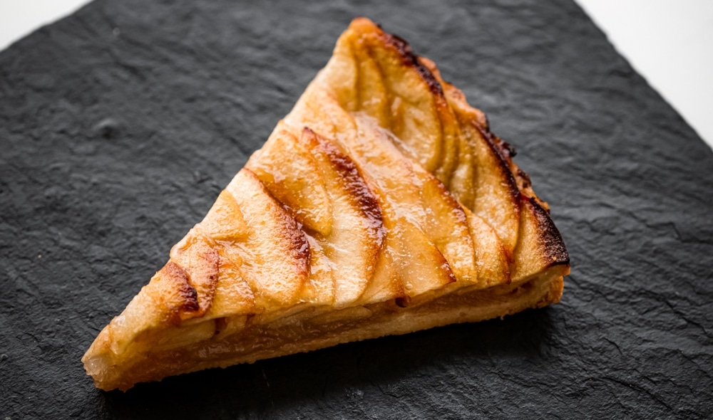 Dessert And Bakery Slice Of Apple Tart Close up