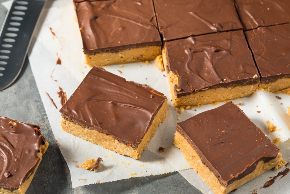 Homemade Chocolate Peanut Butter Bar For Dessert