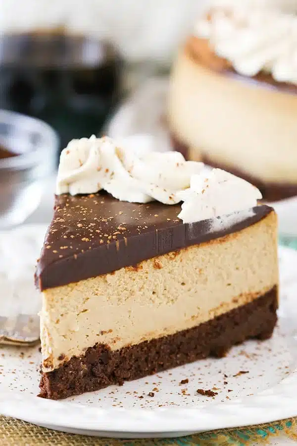 a slice of Kahlua Cheesecake