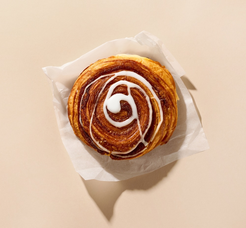 Freshly Baked Cinnamon Roll Top View