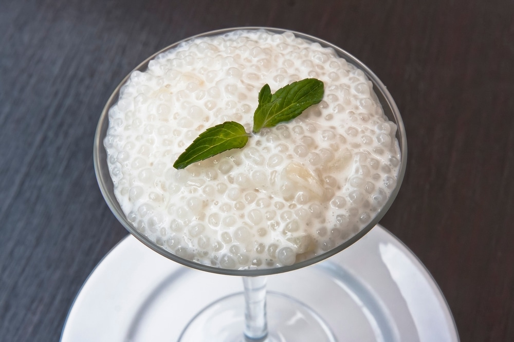 sago pudding with Mint Dessert In A Glass