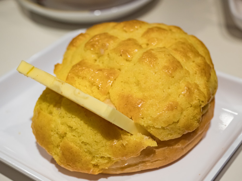 Buttered Pineapple Bun In Dish