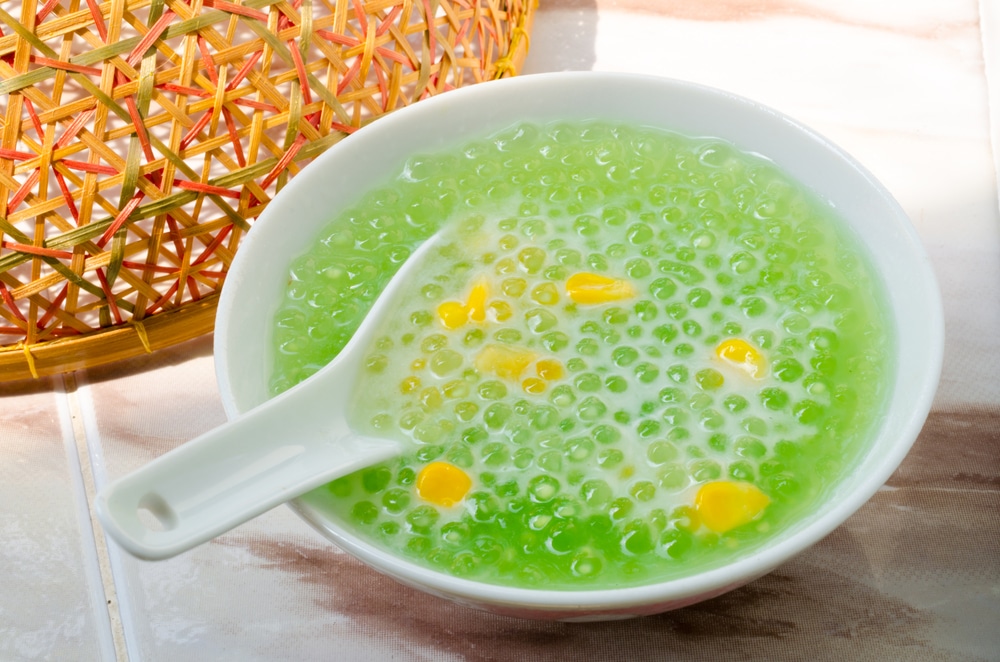 Sago Thai Dessert Tapioca Pearl Pudding And Corn In Sweet