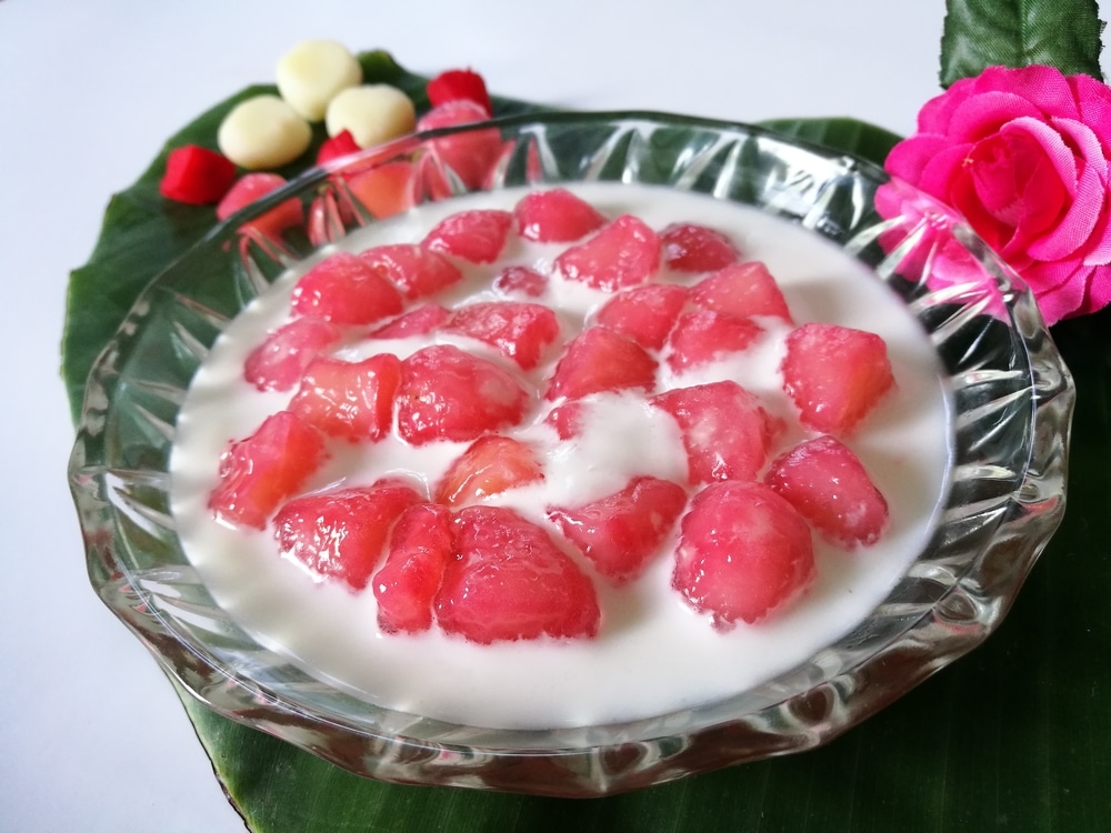 Thai Dessert Call Tub Tim Krob Make By Water Chestnut