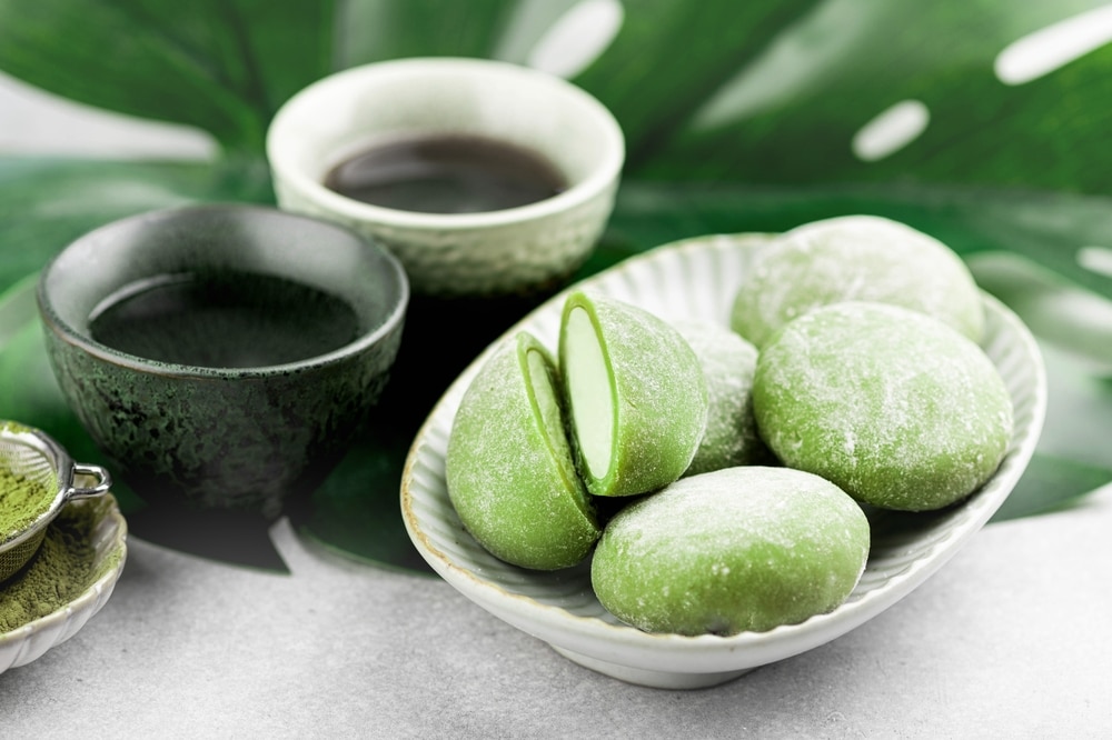 Mochi Matcha Traditional Japanese Dessert Selective Focus